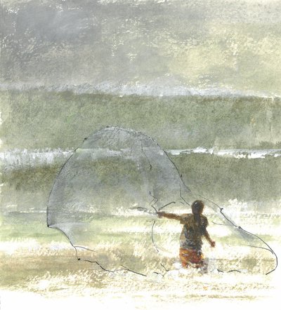 Einsamer Fischer 4, 2015 von Lincoln Seligman